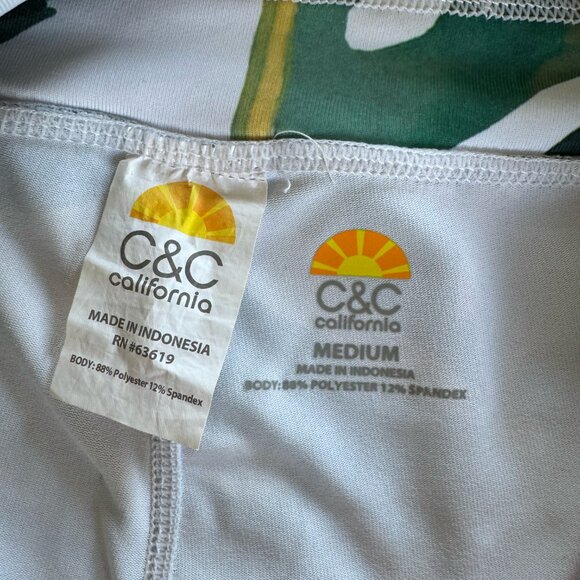 Tropical Cropped Leggings with Drawstring, Size M - Picture 9 of 9